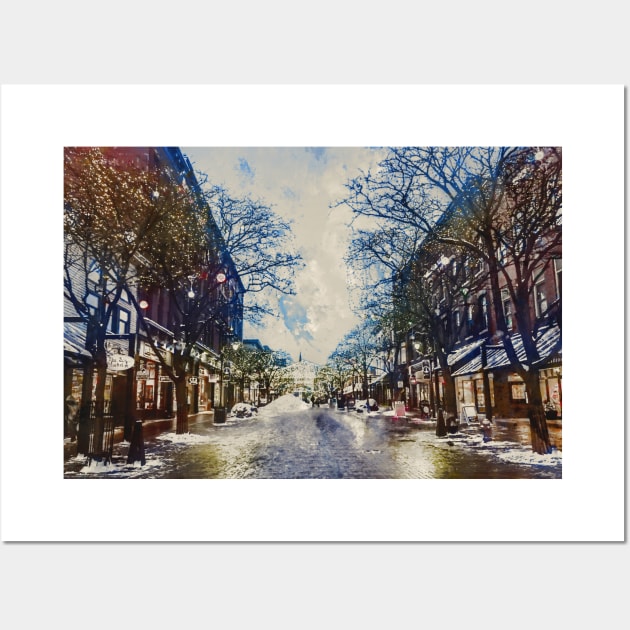 Twilight in Winter Town Wall Art by AlexMir